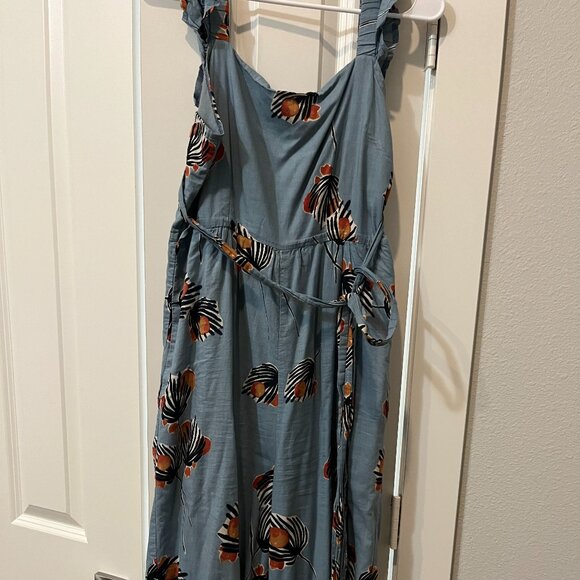 Anthropologie Bel Kazan Blue Red Floral Evie Jumpsuit - Picture 3 of 4